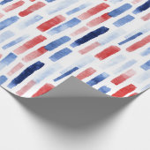Blue, White Red Coastal Stripes Geschenkpapier (Ecke)