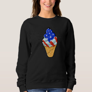 Blue White Red Ice Cream Cone 4. Juli Unabhängigke Sweatshirt