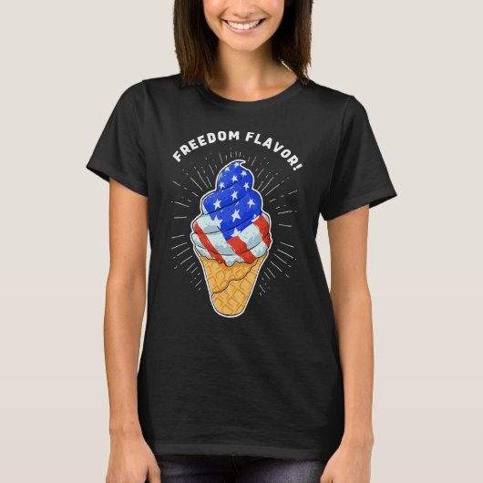 Blue White Red Ice Cream Cone 4. Juli Unabhängigke T-Shirt (Vorderseite)
