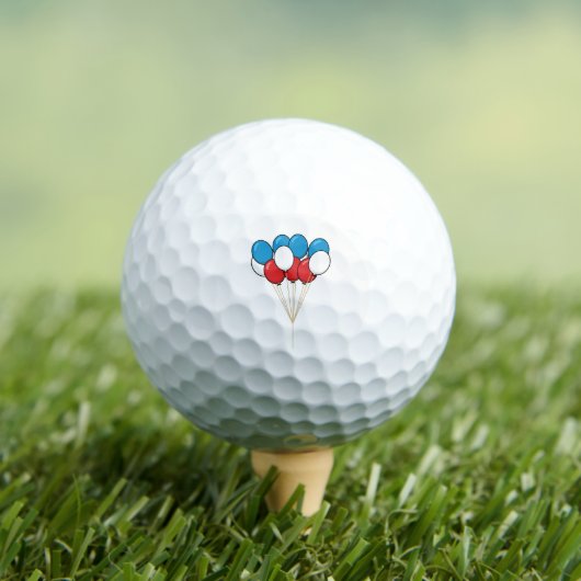 Blue White Red Patriotic Balloons Golfball (Insitu T-Shirt)