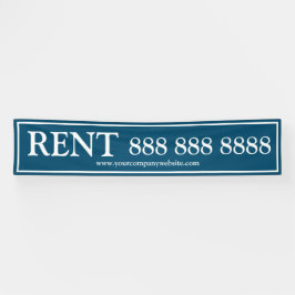 Blue White Rent Large Phone Number Banner