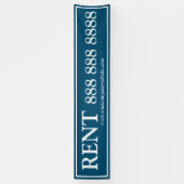 Blue White Rent Large Phone Number Banner (Vertikal)