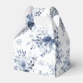 Blue White Romantic Floral Bridal Shower Wedding Geschenkschachtel (Vorderseite)
