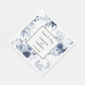 Blue White Romantic Floral Wedding Serviette (Ecke)