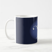 Blue White Rose Art Deco Kaffeetasse (Links)