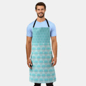 BLUE & WHITE ROWS HANUKKAH CANDLES SCHÜRZE (Getragen)