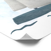 Blue White Sailboat Nautical Ocean Thema Poster (Ecke)