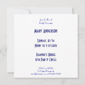 Blue White Sailboats Nautical Custom Einladungen (Rückseite)