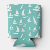 Blue White Sailing Boote Custom Nautical Dosenkühler (Rückseite)