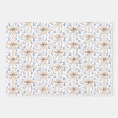 Blue White Santa with Hat Christmas Gifts Geschenkpapier Set (Vorderseite 2)