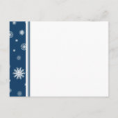 Blue White Save the Date Winter Wedcard Ankündigungspostkarte (Rückseite)