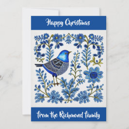 Blue & White Scandi inspirierte Volkskunst. Einladung