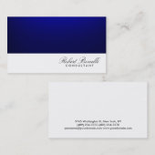 Blue White Schlicht Modern Consultant Business Car Visitenkarte (Vorne/Hinten)