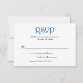 Blue White Schlicht Simple Wedding RSVP Cards (Vorderseite)