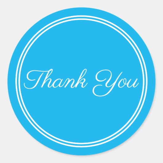 Blue White Script Calligraphy Danke Sticker (Vorderseite)