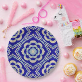 Blue White Seamless Kaleidoscope Diamond Pappteller (Party)