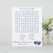 Blue, White "Search for Liebe" Wordsearch Game (Stehend Vorderseite)