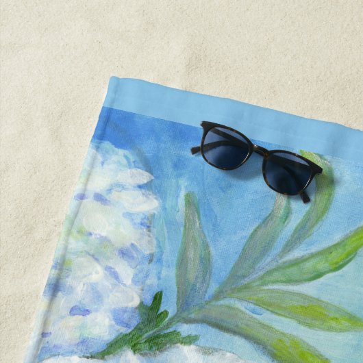 Blue White Seashell Starfish Sea Glass Strandtuch (Beispiel)