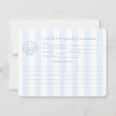 Blue White Shell Beachy Bridal Shower Recipe Card Einladung (Vorderseite)