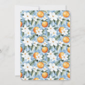 Blue White Sicilian Summer Floral Orange Wedding Einladung (Rückseite)