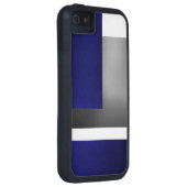 Blue White & Silver Comtemporary Iphone 5 Case (Rückseite/rechts)