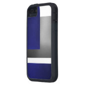Blue White & Silver Comtemporary Iphone 5 Case (Rückseite Links)