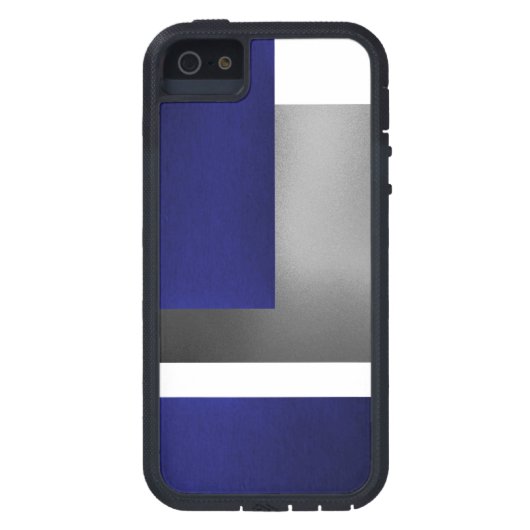 Blue White & Silver Comtemporary Iphone 5 Case (Rückseite)