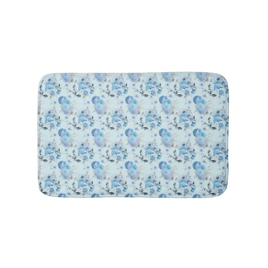 Blue White Silver Hütte Core Shabby Chic Badematte (Vorderseite)