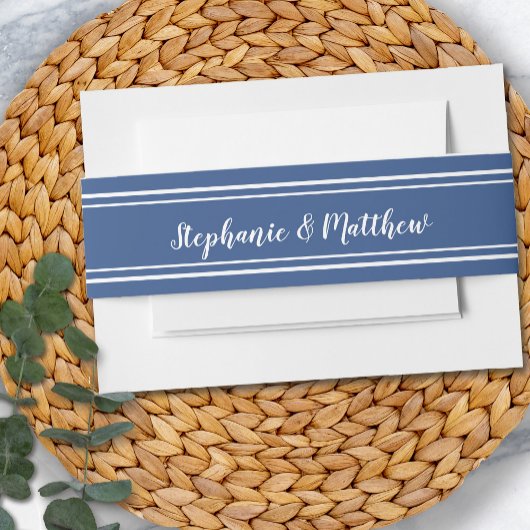 Blue White Simple Chic Elegante Minimalistische Ho Einladungsbanderole