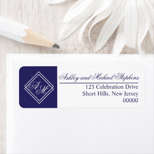 Blue White Simple Geometric Monogram Wedding (Insitu)