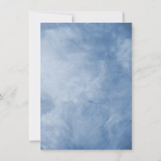Blue & White Sky Clouds Celestial Baby Shower Einladung (Rückseite)