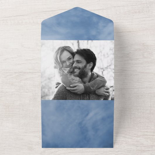 Blue & White Sky Clouds Celestiding All In One Einladung (Außenbereich)