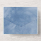 Blue & White Sky Clouds Celestiding All In One Einladung (Rückseite)