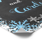 Blue White Snowflake Baby Duschgeschenk Tafelschil Poster (Ecke)