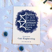 Blue, White Snowflake Business Holiday Card Einladung