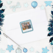 Blue & White Snowflake Holiday Foto Stickers