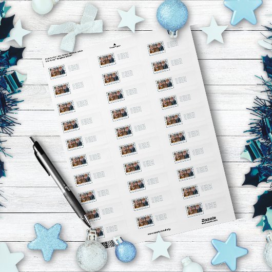 Blue & White Snowflake Holiday Return Labels