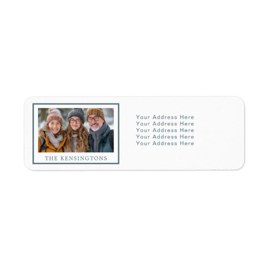 Blue & White Snowflake Holiday Return Labels (Vorne)