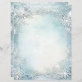 Blue White Snowflake Scrapbook Journal Paper (Vorne/Hinten)