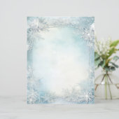 Blue White Snowflake Scrapbook Journal Paper (Stehend Vorderseite)