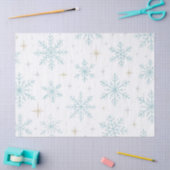 Blue & White Snowflake Sparkle Tissue Paper Seidenpapier (Basteln)
