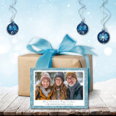 Blue & White Snowflake Urlaubskarte Feiertagspostkarte