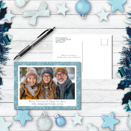 Blue & White Snowflake Urlaubskarte Feiertagspostkarte