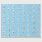 Blue White Snowflakes Christmas Geschenkpapier (Flach)