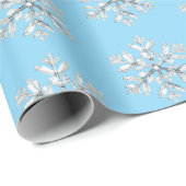 Blue White Snowflakes Christmas Geschenkpapier (Rolleneckpunkt)