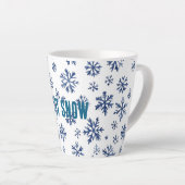 Blue White Snowflakes Christmas Milchtasse (Rechte Ecke)
