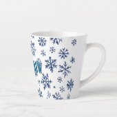 Blue White Snowflakes Christmas Milchtasse (Rechts)