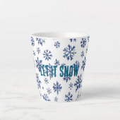 Blue White Snowflakes Christmas Milchtasse (Vorderseite)