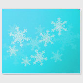 Blue White Snowflakes Minimalistisch Weihnachten Geschenkpapier (Flach)