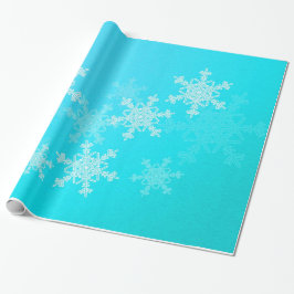 Blue White Snowflakes Minimalistisch Weihnachten Geschenkpapier